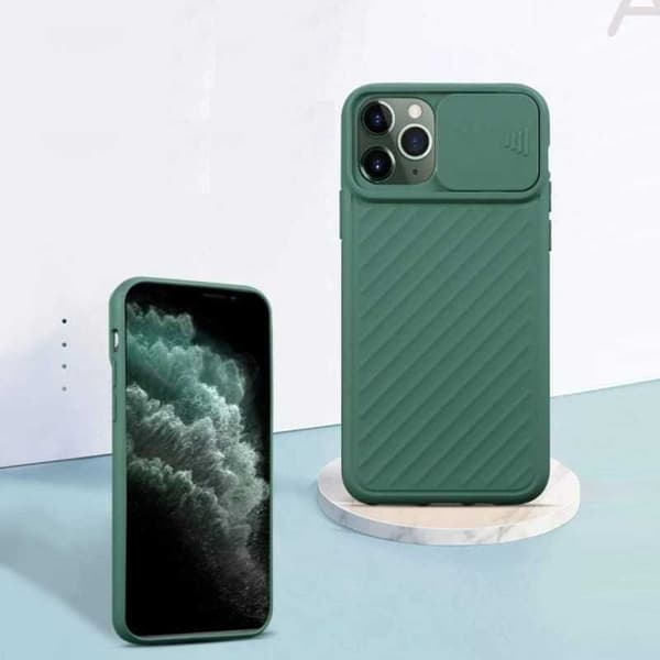 iPhone 12 Pro Max Stöttåligt Skal Inbyggd Kamerskydd CamShield Grön