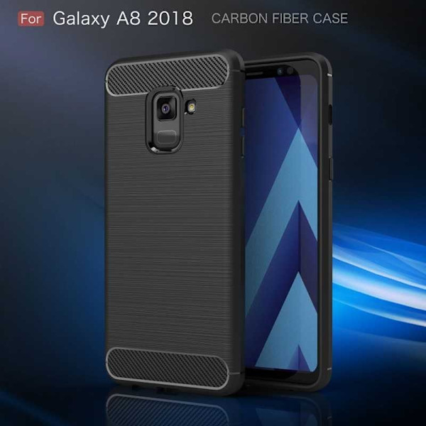 Samsung A8 2018 iskunkestävä iskunvaimennin SlimCarbon Svart