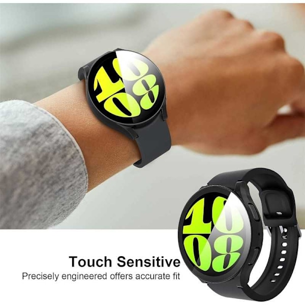 2i1 stødabsorberende skal 9H hærdet glas Galaxy Watch 6 44mm - Sort