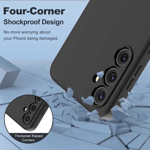 Samsung A25 5G gummibelagt mat sort silikonecover