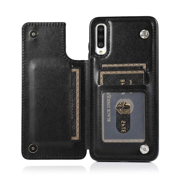 Samsung A70 Shockproof Cover Card Holder 3-POCKET Flippr V2 Black