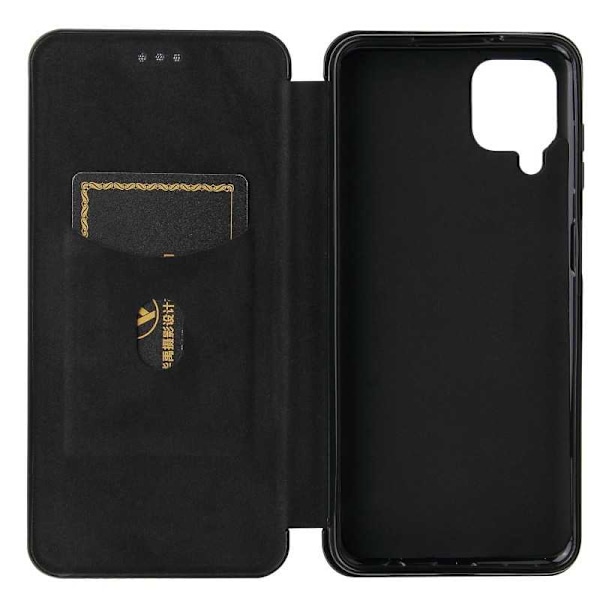 Samsung A12 Flip Case -korttipaikka CarbonDreams Black