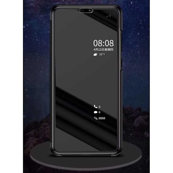 Huawei P20 Pro Smart Flip Case Clear View Standing V2 Rocket Svart
