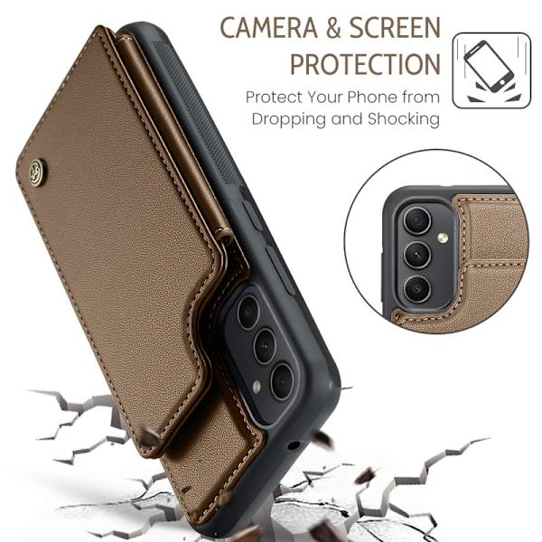 CaseMe Stöttåligt Skal Korthållare Stativ 4-Fack Samsung A54 5G Brun