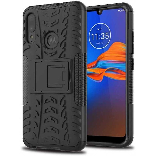 Motorola Moto E6 Plus stødsikkert cover med aktiv støtte Black