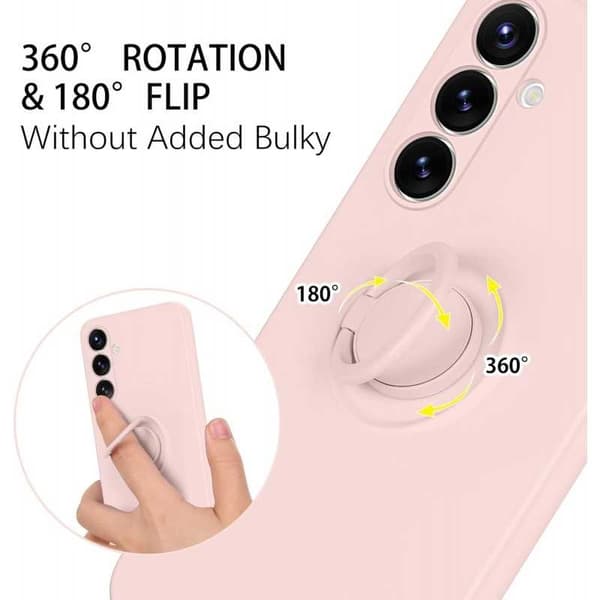 Samsung S24 Plus Stöttåligt Skal med Ringhållare CamShield - Rosa
