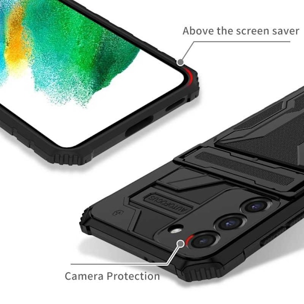Samsung S21 Plus Stöttåligt Skal Kickstand & Kortfack ThinArmor V3 Svart