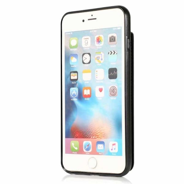 iPhone 6 / 6s Mobiilikotelo Korttiteline 6-FACK Retro V3 Black