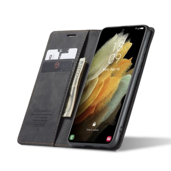Samsung S21 Ultra Exklusivt Elegant Flipfodral CaseMe 3-FACK Svart