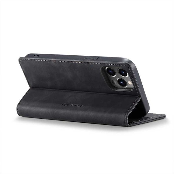 iPhone 13 Pro Max Exclusive Elegant Flip Case CaseMe 3-FACK Black