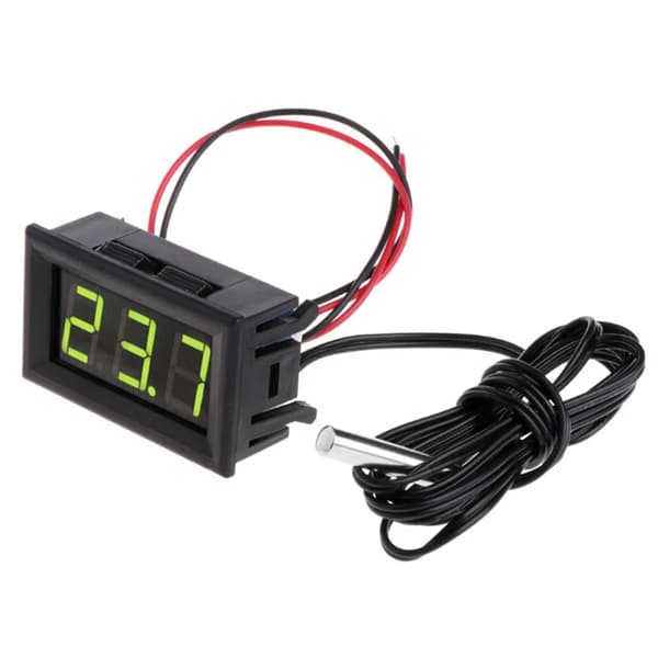 LCD Digital LED -50~110°C Termometer med Sond DC5-12V Bilar Temperaturpanelmätare Kylskåp Termometer