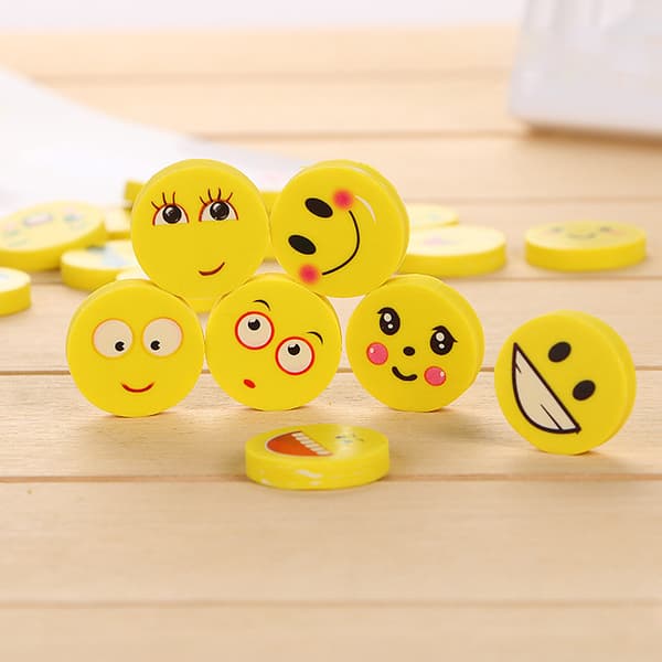 Viskelær, 16-pakning, Smiley Viskelær, Blyant Viskelær, Viskelær for K