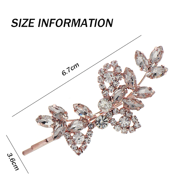 Rhinestone brudklänning hårklämma blad bröllop hårnål brud pärla kristall hårklämmor strass barrette brud hårnålar hår