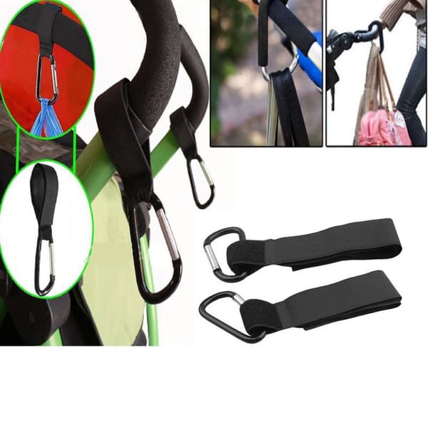 Lastenvaunukoukut 2 kpl Black Svart