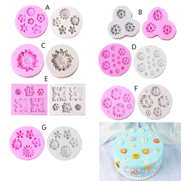 Blommig Silikonform Hartsgjutning Smyckestillverkning Hantverk Ho Random color E