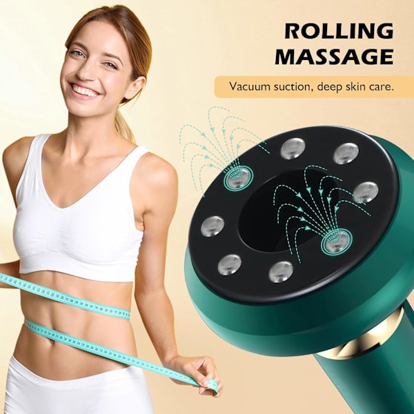 Handhållen Cellulitmassager, Kroppsskulpteringsmaskin, Laddningsbar & Sladdlös Anti-Cellulitmassager, Magfettmassager Green
