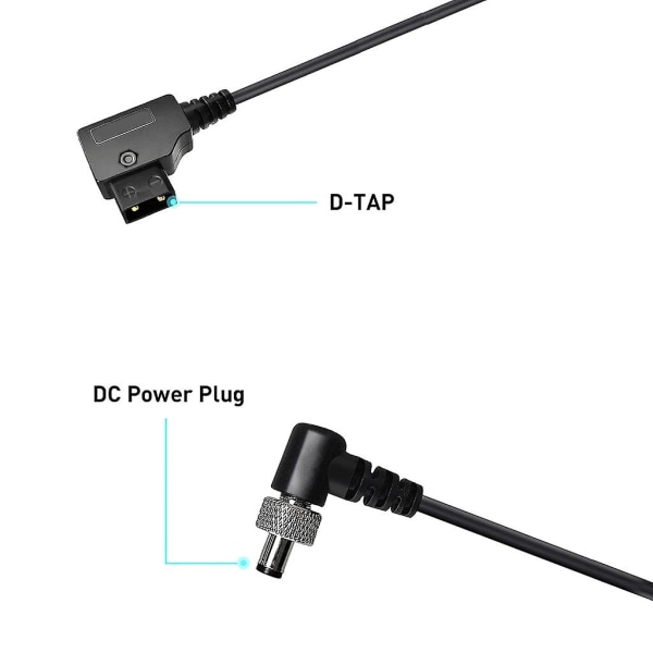 D-tap till låsande DC2.1/2.5mm strömomvandlingskabel Dtap hane Ad