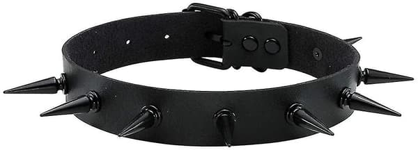 Gothic Punk Halskæde Nittede Krave Choker Black