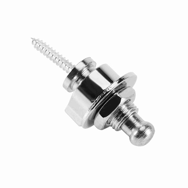 10 st Guitar Metall Bassträdslås Halksäkra Straplocks Tillbehör för Elgitarr (Silver)