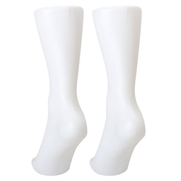 2 st Kvinnliga Fotstrumpa Sox Display Form Kort Strumpbyxa Mannequin Vit