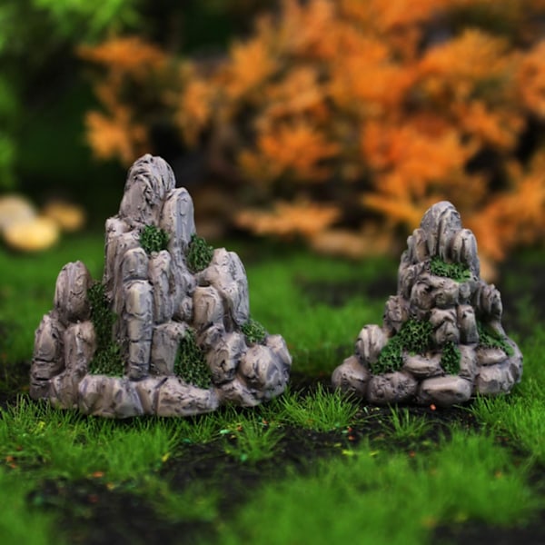 30 st Simulerad mini stenparti Stort stenparti Landskapsdekor Miniatyr falskt träd Lekstuga Tillbehör akvarell slott prydnader minihus