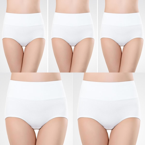 Trosor med hög midja (5-pack) Vit Vit L