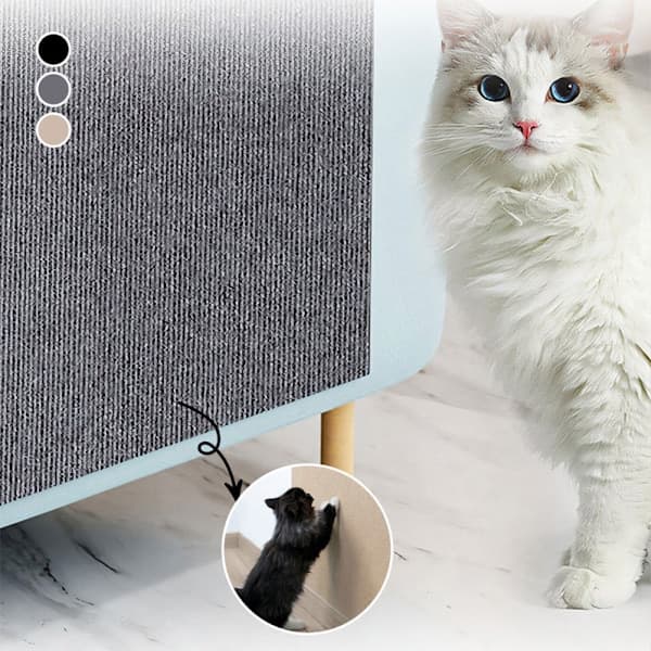 Kradsemåtte til katte med selvklæbende bagside Stabil møbelbeskyttelsesmåtte til killinger Kat Sort H Sort 40x100cm Sort Black 40x100cm