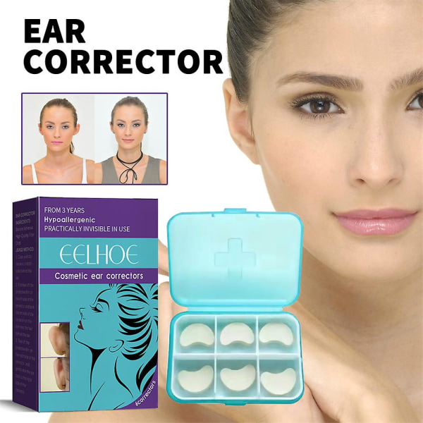 6 st kosmetiska öronkorrigerare Utskjutande öronlösning Elf-öronlappar