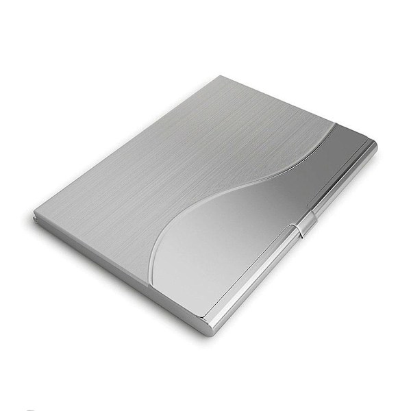 Slimmad korthållare i rostfritt stål "Wave" - Silver Silver Silver