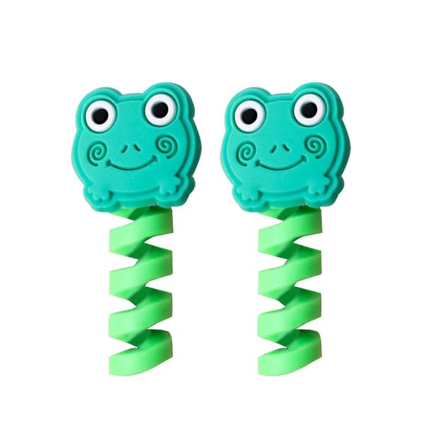 2 st Spiral Usb Laddare Data Kabelskydd Laddningstråd Prote Frog