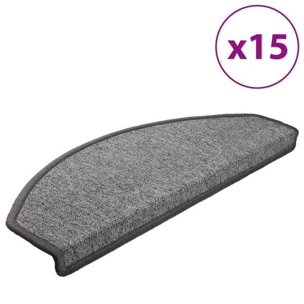 15 stk. Trappetrinnmatter mørkegrå 65x24x4 cm Grey grå
