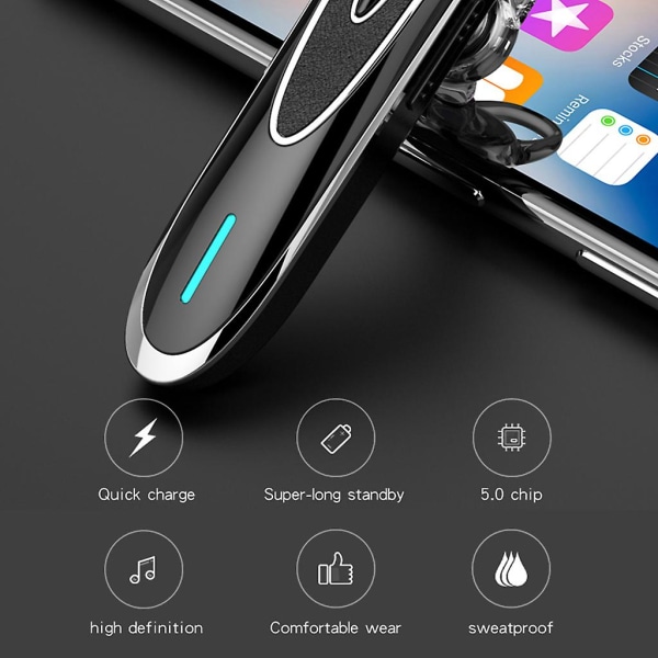 Trådlösa öronsnäckor Stereo Brusreducerande Bluetooth-kompatibla E Black