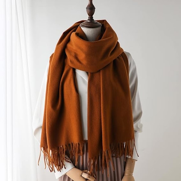 Cashmere Feel Scarfs för kvinnor Lång Frans Scarf Dam Wraps Sjalar Scarves