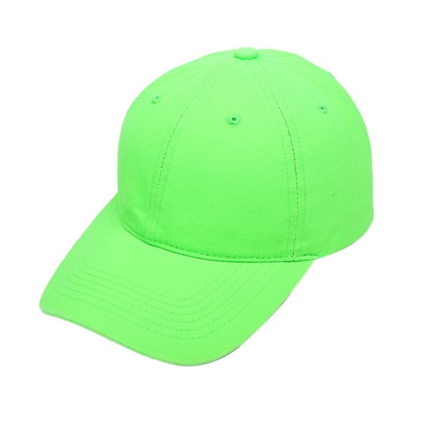 Unisex Lågprofil Bomulls Baseballkeps Fluorescerande Neon Solid Co Green