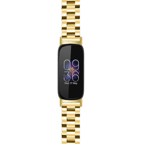 Armbånd for Fitbit Inspire 3 Rustfritt Stål 3 Perler Erstatningsarmbånd for Smartklokke Gold