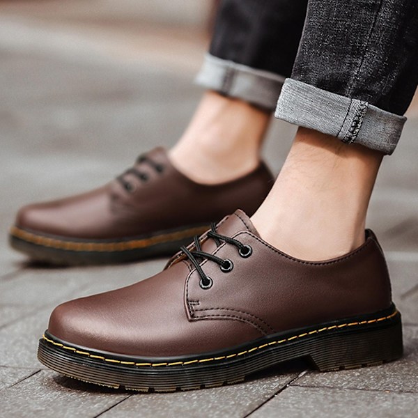 Herrar Oxfords Stövlar Bekväma Halksäkra Runda Tåspetsar Formella Klänningskor Arbetsskor för Män - Perfekt Brown Brown 46