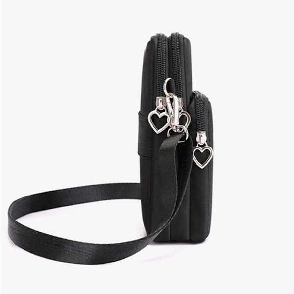 Axelväska för mobilen - Plånbok, Handväska, Clutch - Svart Black Svart