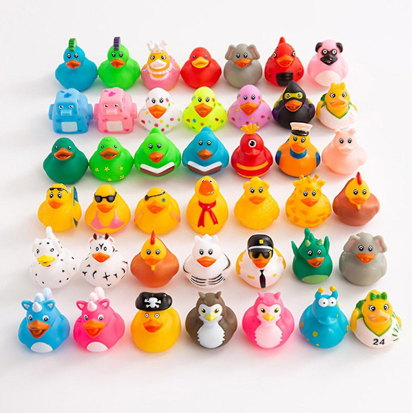 24 / 36 st badankor i gummi - badleksaker för småbarn 1-3 år, olika sorters badankor - mjuka babypoolleksaker - födelsedagspresenter