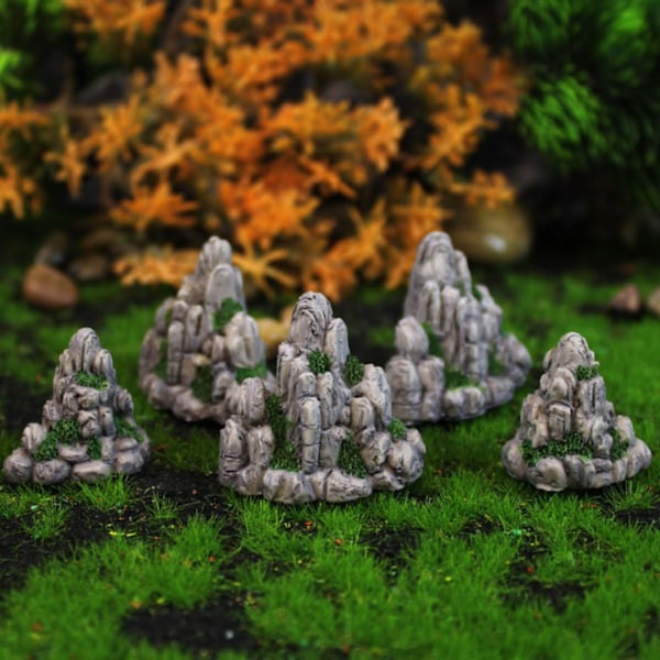 30 st Simulerad mini stenparti Stort stenparti Landskapsdekor Miniatyr falskt träd Lekstuga Tillbehör akvarell slott prydnader minihus