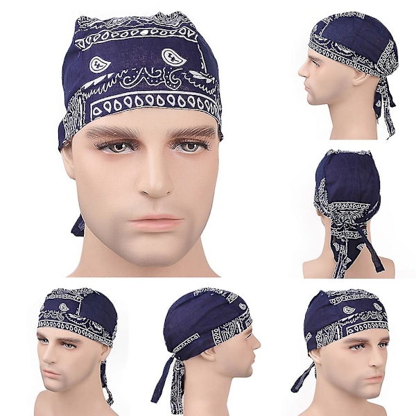 Bomull Herr Dam Pirater Cap Cykel Pannband Hatt Bandana huvudduk Rose Red