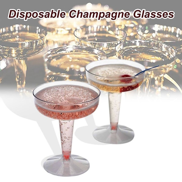 Nytt Plast Champagne Disponibel - 20st Klar Plast Champagneglas För Fester Klar