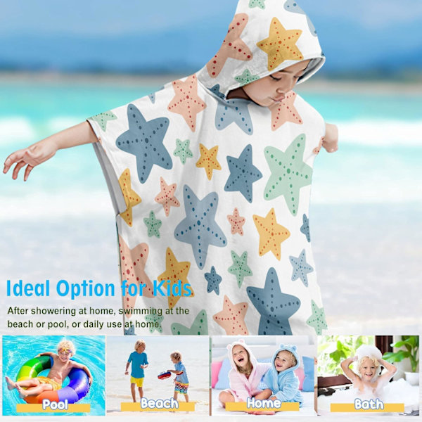 Barnens Huvad Handduk, Strand Cartoon Badrock, Barnens Huvad Handduk, Poncho Huvad Handduk, Barnens Strand Handduk med Huva, Barnens Poncho Handduk