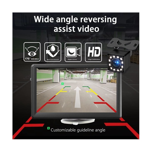 Bärbar trådlös Carplay-skärm Dash Mount, 7 tums pekskärm Bilstereo Bluetooth, Fm