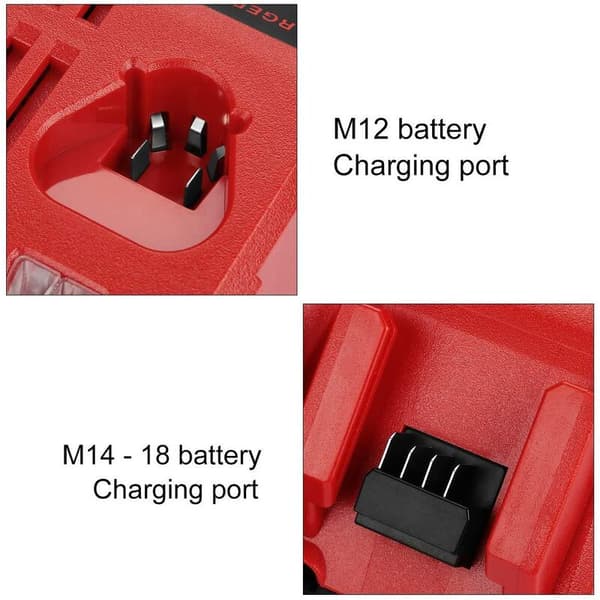 For Milwaukee M12-18FC hurtiglader kombinert lading av litiumbatteri