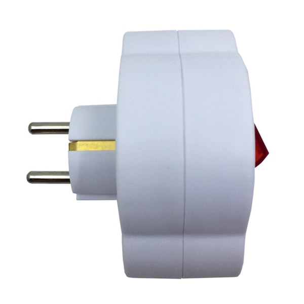 2-vägs Eu Plug Double Socket Schuko Adapter Med Switch Multiple Plug Converter Adapter