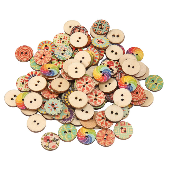 300 st blandade runda knappar hantverk med 2 hål Kompatibla konstsömnad DIY
