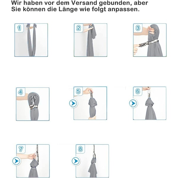 Inomhusgunga sensorisk gunga för barn Ideal för yoga (grå) 1*2,8 m