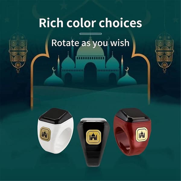 Smart Ring Bluetooth Elektronisk Finger Räknare Bön Tid Remi
