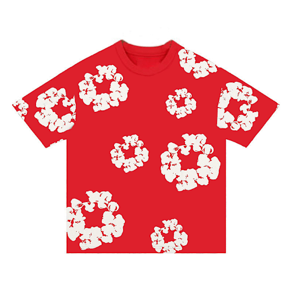 Herr Denim Tears Sommar Kortärmad Klädset Red Red XXL