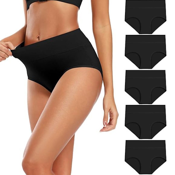 Trosor med hög midja (5-pack) Svart Svart M